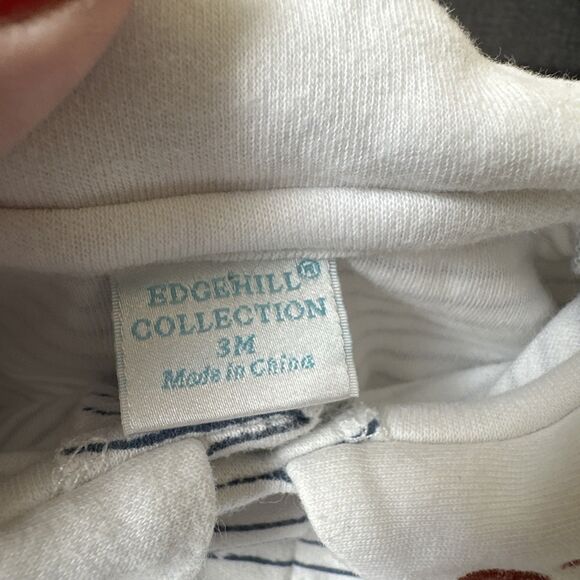 Edgehill Collection 3 Months Baby Romper Stripes Newborn Embroidered Collared - Picture 4 of 6